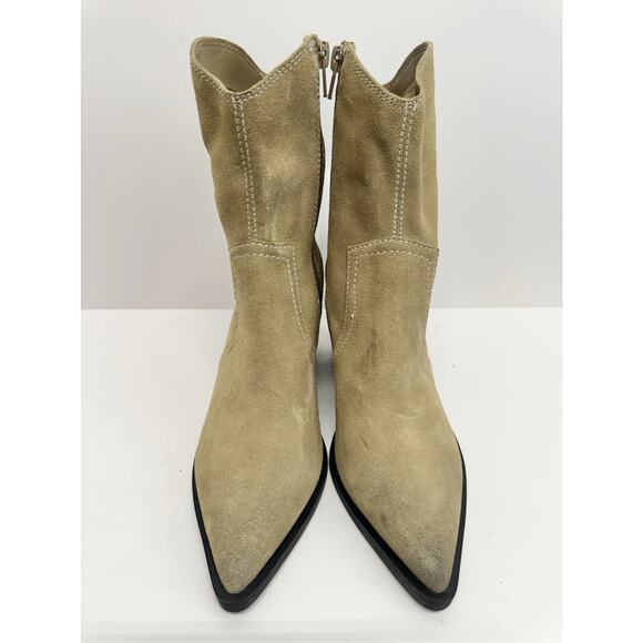 BP. Surina Western Boot in Tan Smoke Size 5.5 Leather Block Heel Pointed Toe - Picture 4 of 11